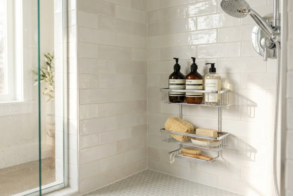 Tiled shower corner