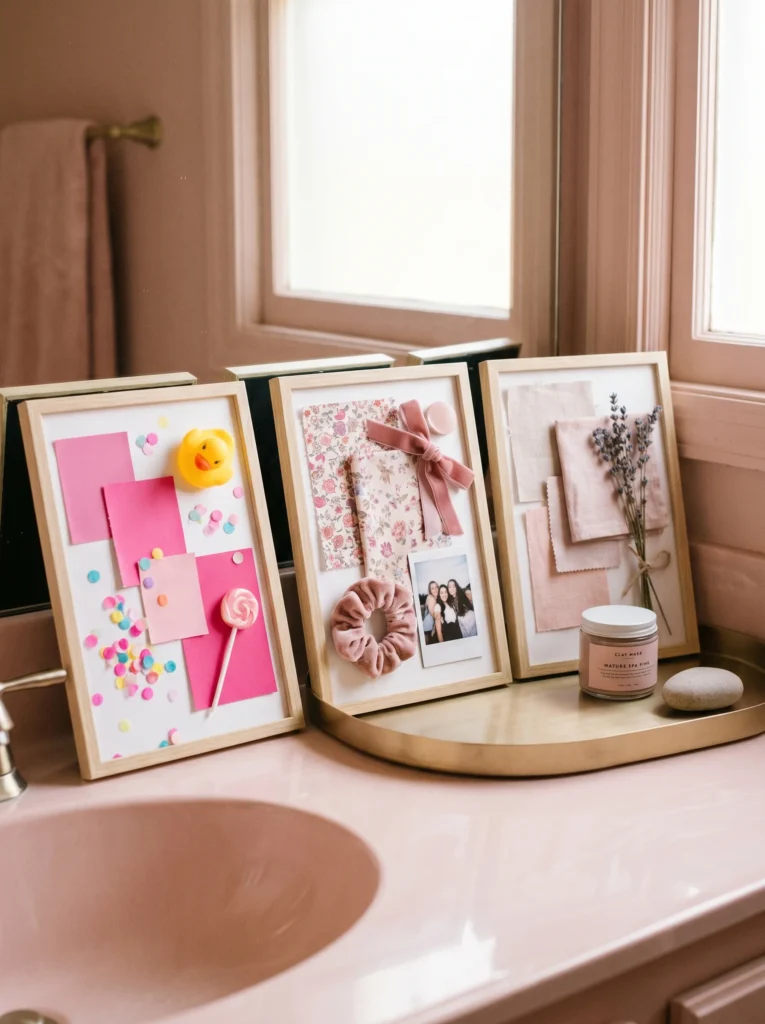 pink and gold girls bathroom