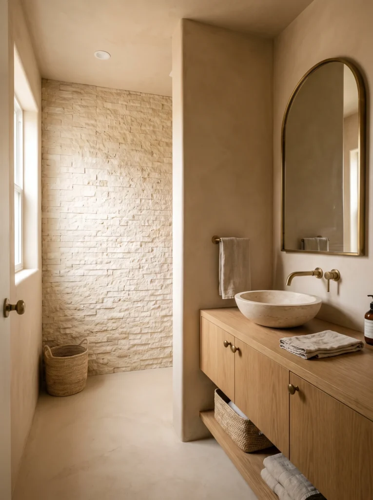 Split-Face Travertine Stone Feature Wall