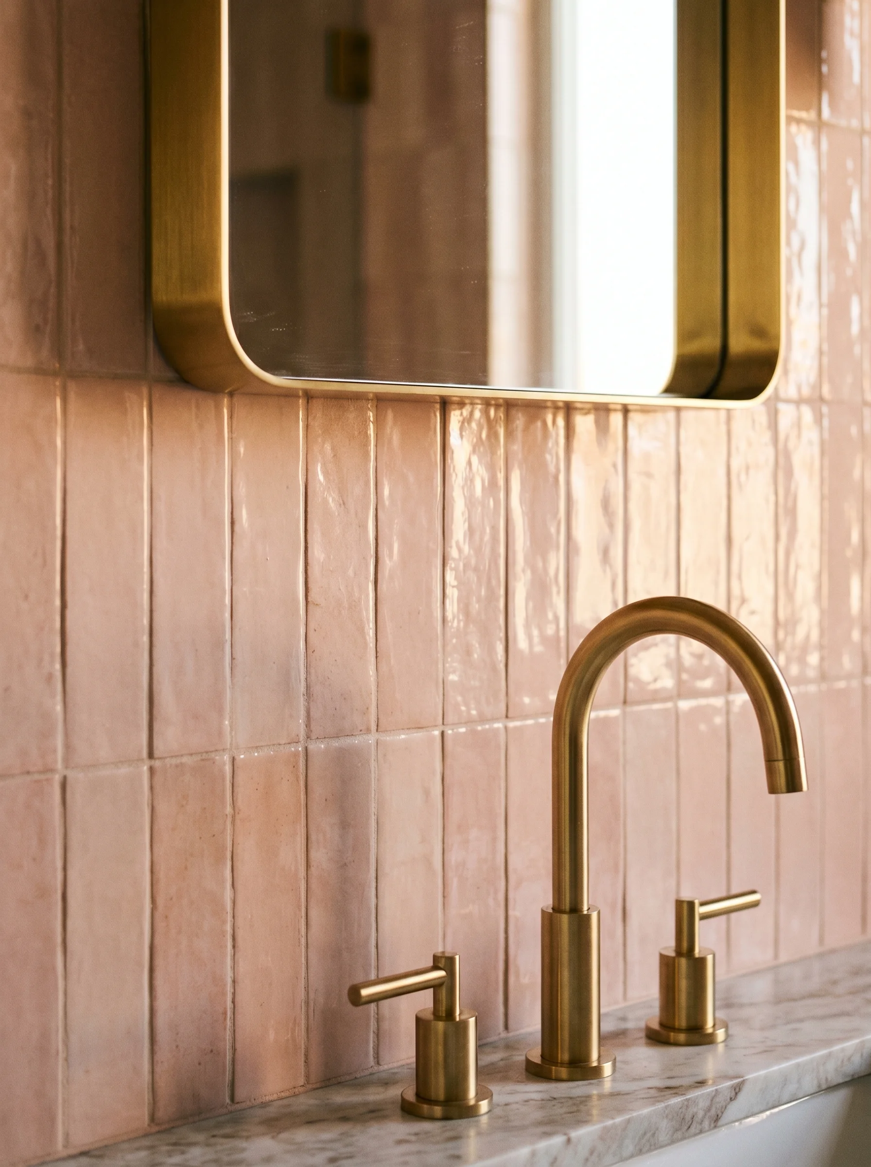 blush pink bathroom