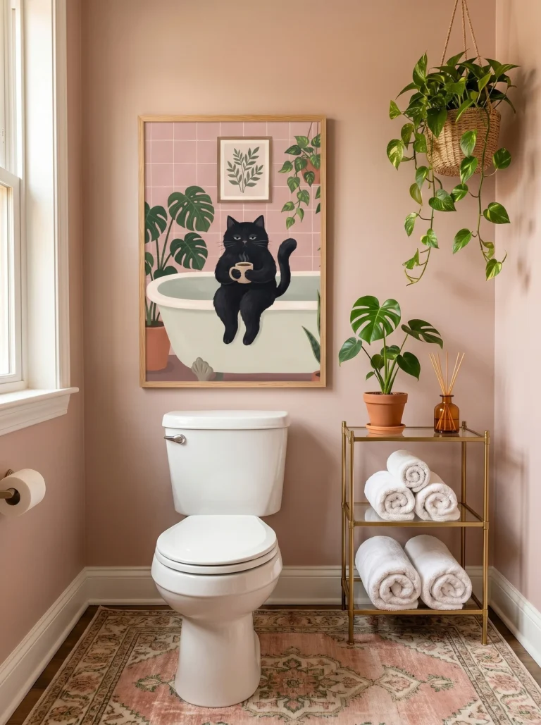 Renter-friendly bathroom decor