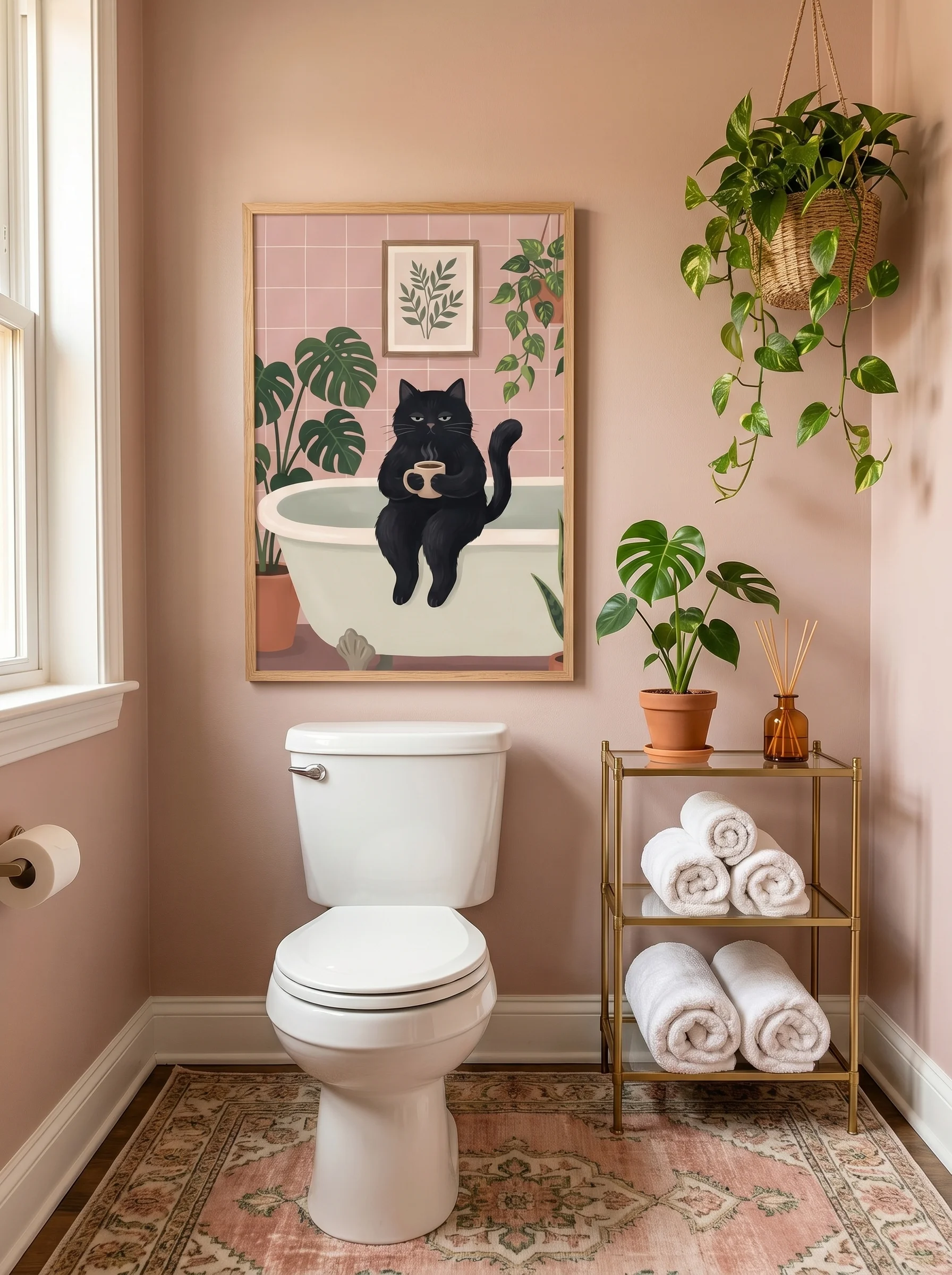 Renter-friendly bathroom decor