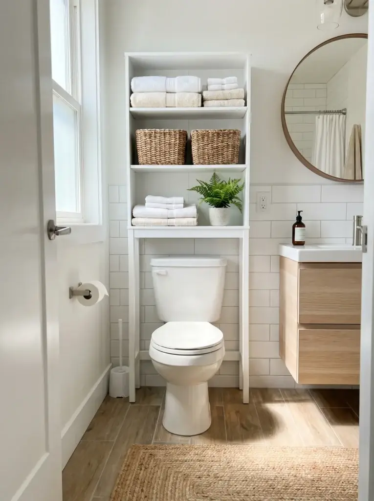 wall mounted over toilet shelves