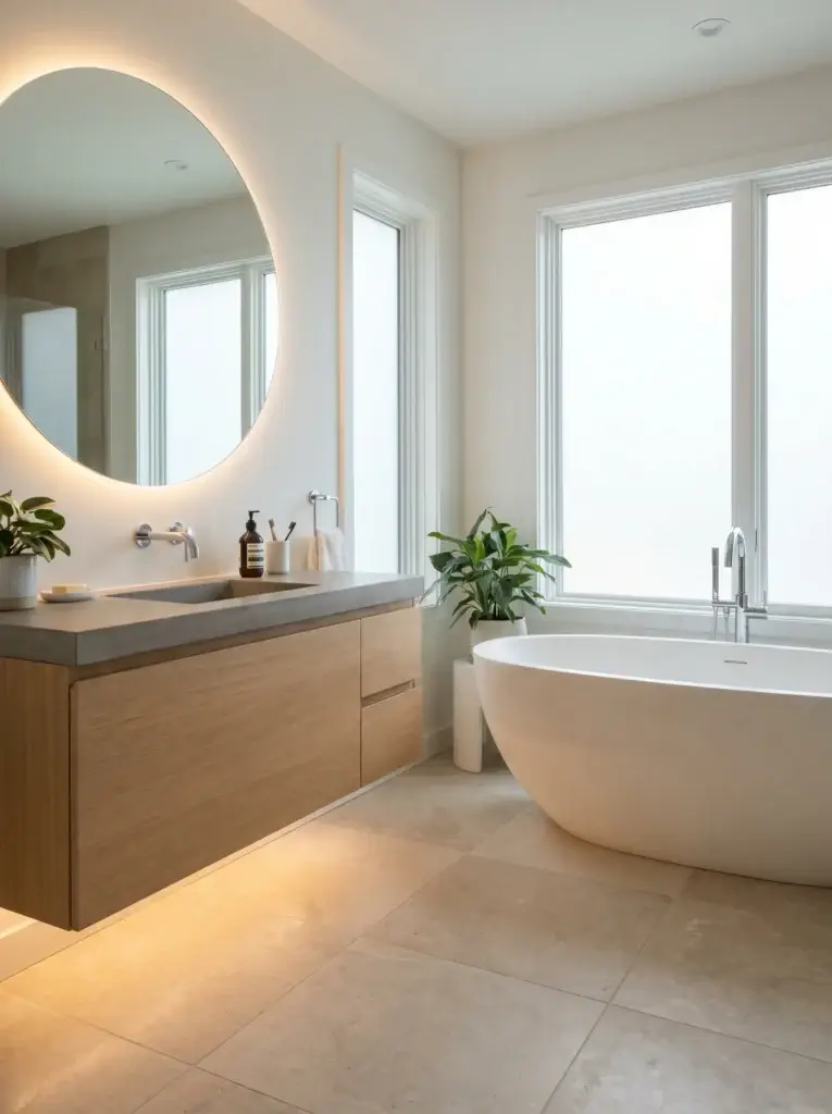 space-saving freestanding tub
