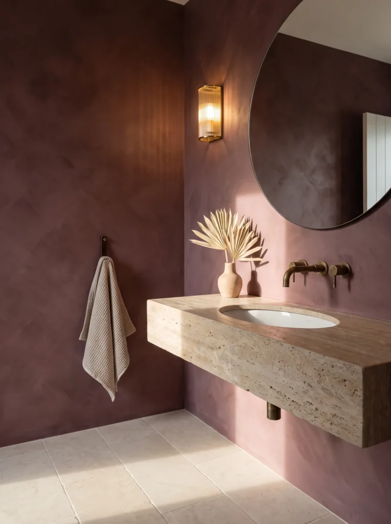 modern burgundy bathroom ideas