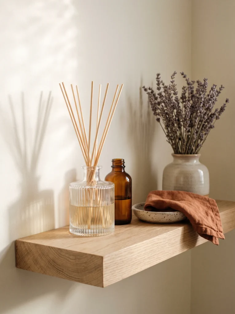 floating shelf bathroom decor