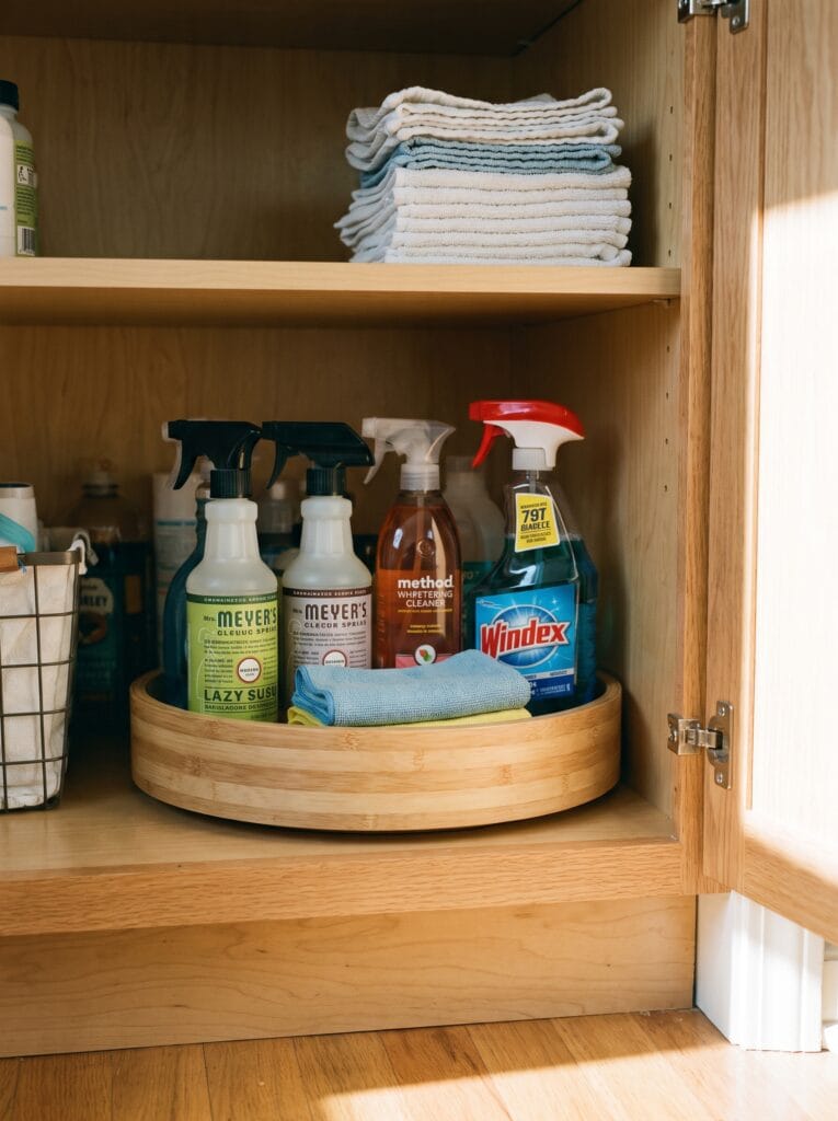 bathroom cabinet organization