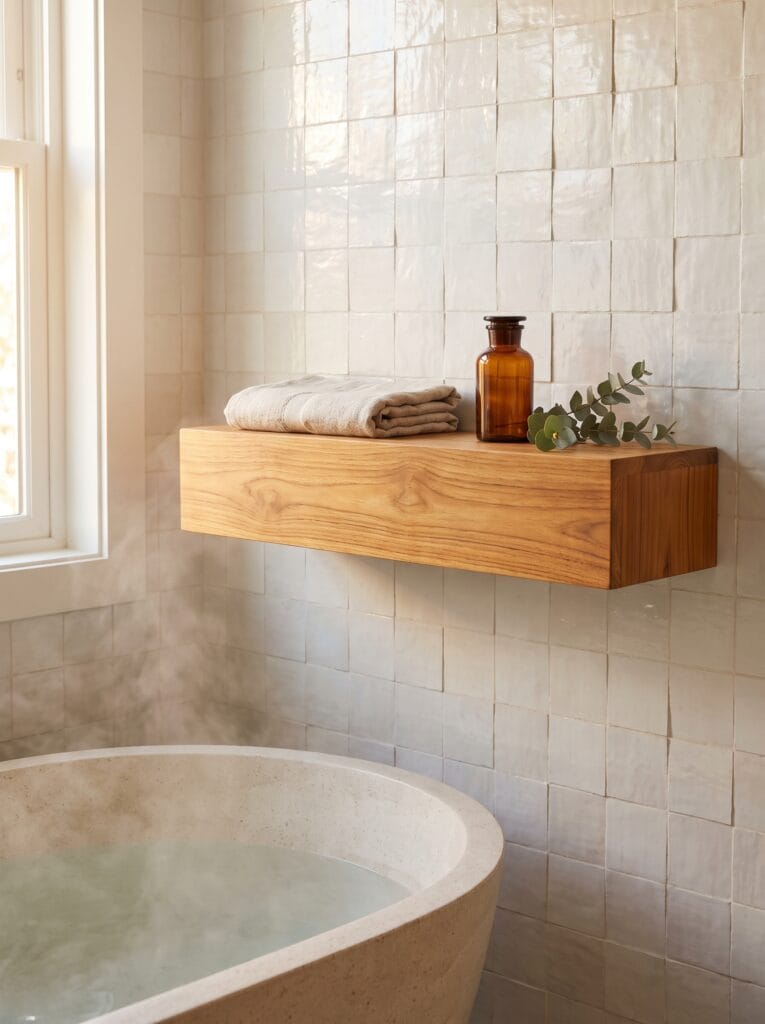 bathroom floating shelves