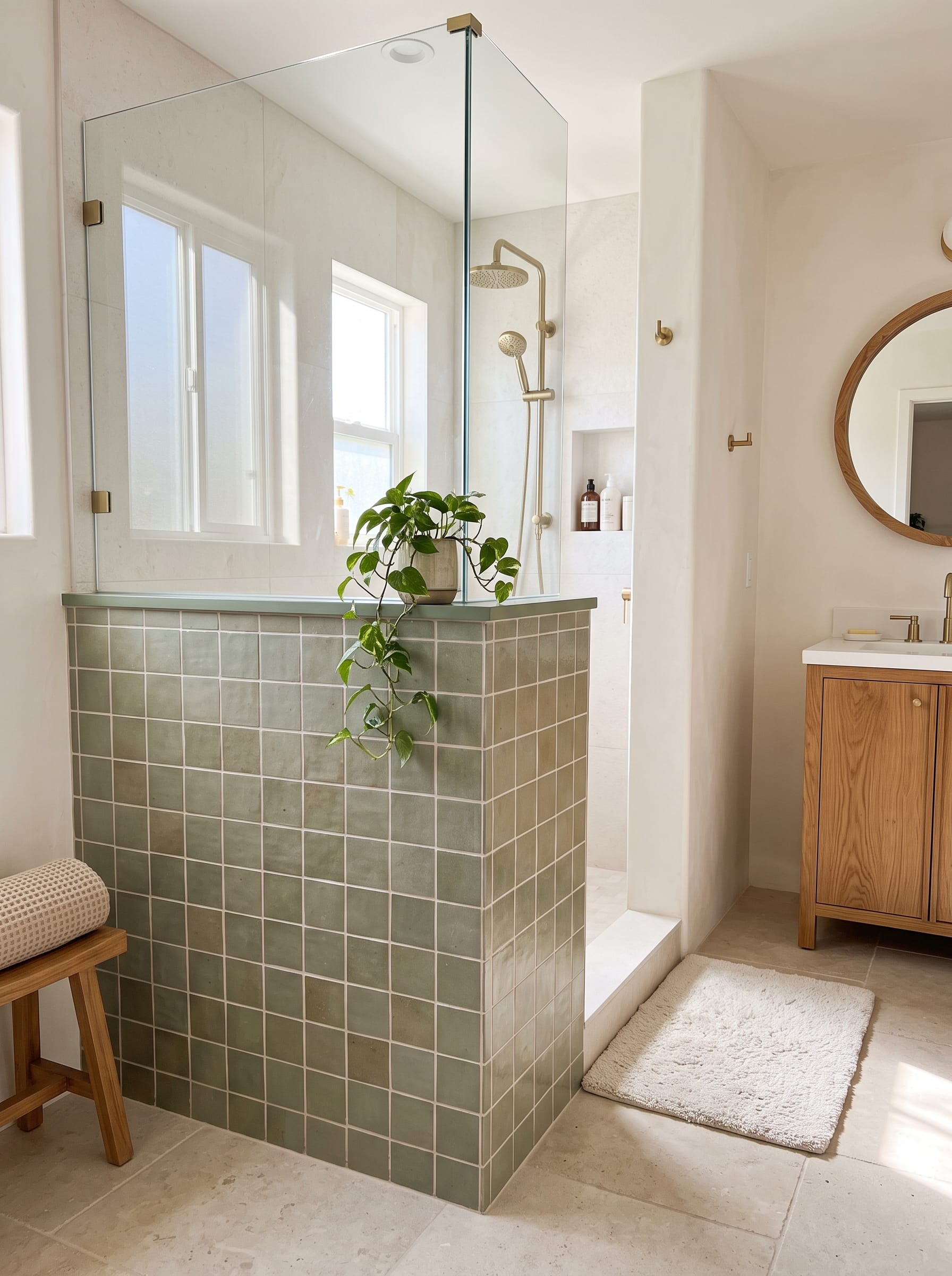 frosted glass shower screen