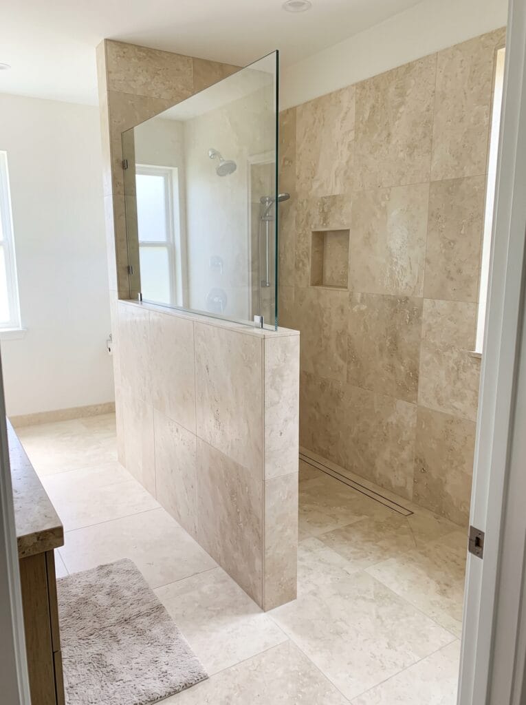 small bathroom glass partition