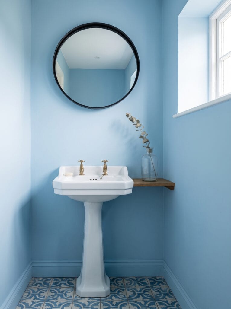 navy blue bathroom