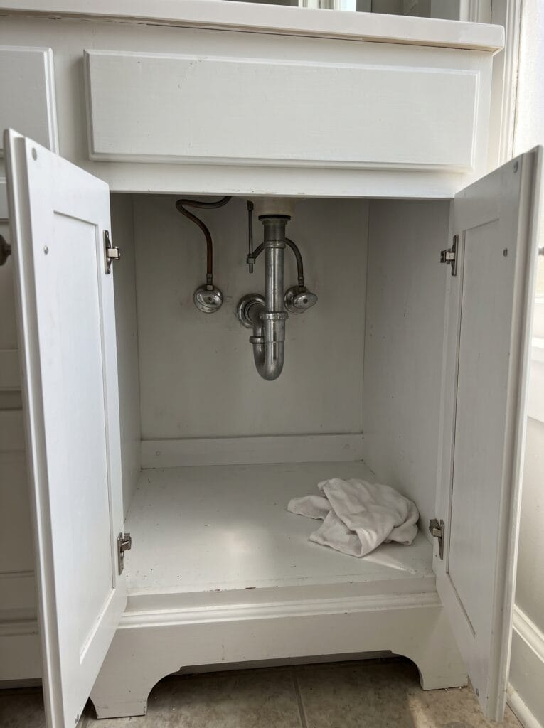 how to organize under bathroom sink