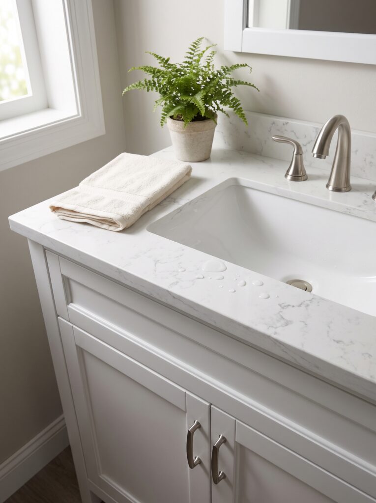 quartz bathroom countertops