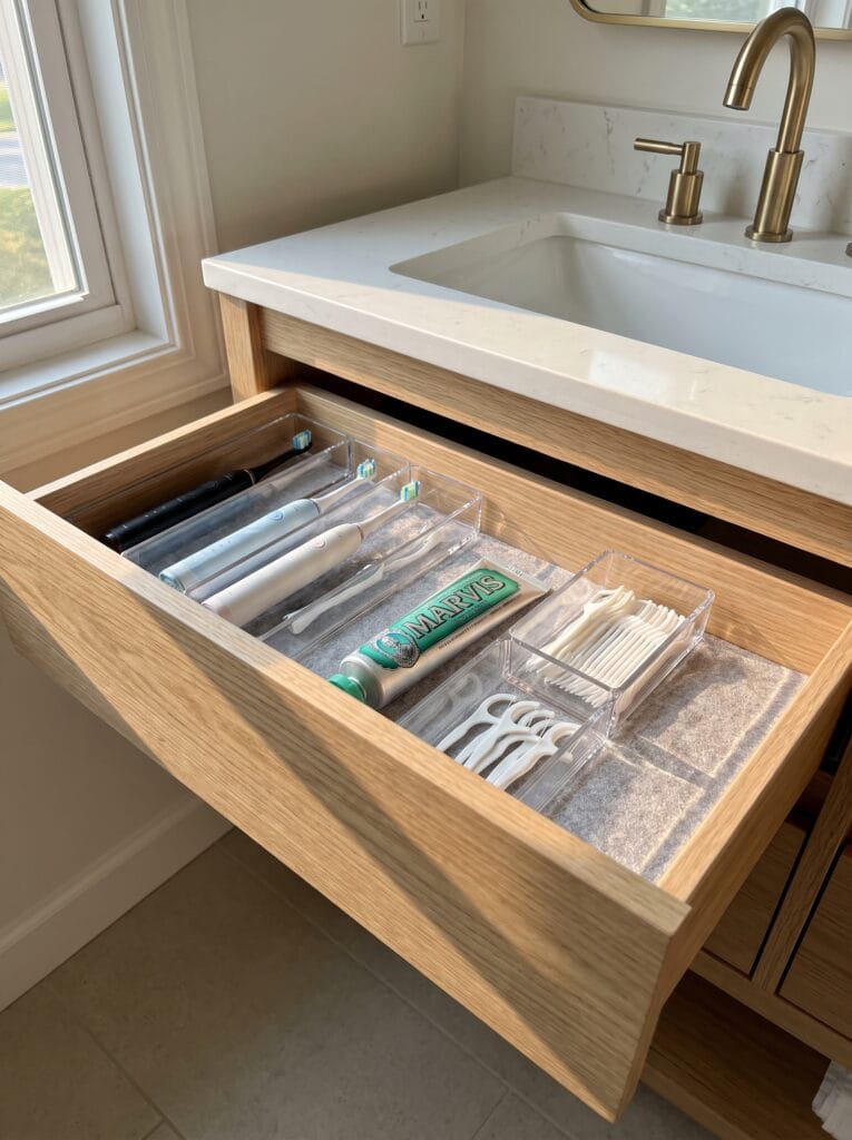 bathroom drawer organization
